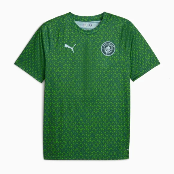 Puma Men's Manchester City Pre-Match Jersey Green Vert Terrain 782167-13 Sz M - Picture 1 of 8